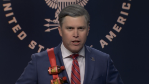 ‘SNL’: Colin Jost’s Pete Hegseth Mocks USS Abraham Lincoln Homecoming